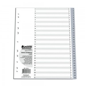 DIVISORIA DE FICHARIO NUMERAL 01/31 CHIE...