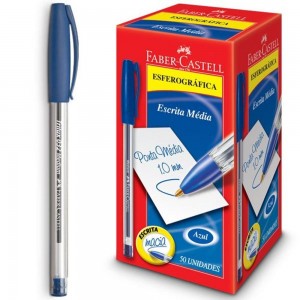 CANETA FABER CASTELL TRILUX MEDIA AZUL C...