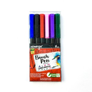 MARCADOR ARTISTICO BRUSH PEN 6 CORES BAS...