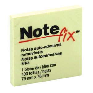 BLOCO P/ RECADO ADESIVO 3M NOTEFIX 76X76...
